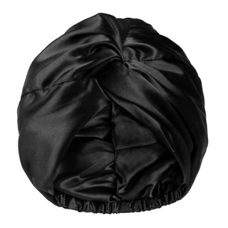 Satin Knotted Turban| Black